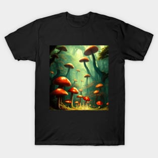 Red Mushroom Forest T-Shirt